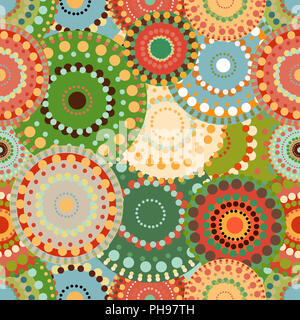 Seamless pattern baby a molla con luminosi colorati cerchio verniciato Foto Stock