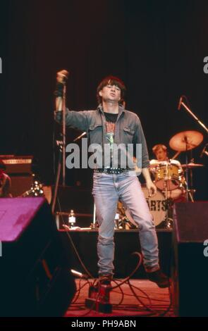 Frank Z., Sänger von 'Abwärts', deutsche Punkband aus Hamburg, beim Konzert a Berlino, Deutschland 1991. Il cantante Frank Z. di tedesco punk band "Abwaerts Foto Stock