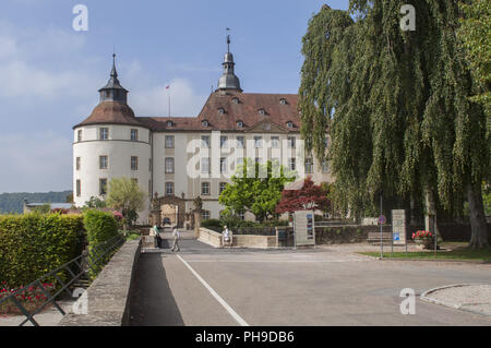 Castello Langenburg nella valle Jagst, Germania Foto Stock