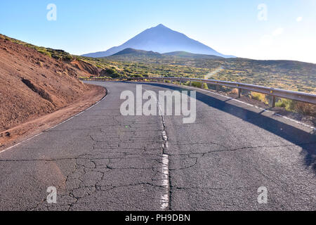 Il paesaggio del deserto a Volcan Parco Nazionale del Teide Foto Stock