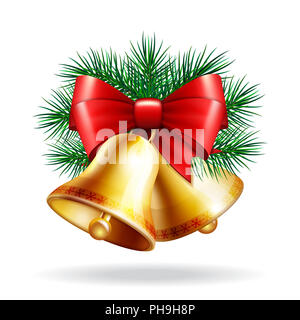 Natale campanelli d'oro Foto Stock