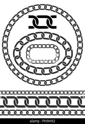 Le icone della catena, parti, cerchi di catene. Foto Stock