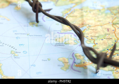 Crisi migranti rifugiati mappa del mondo Foto Stock