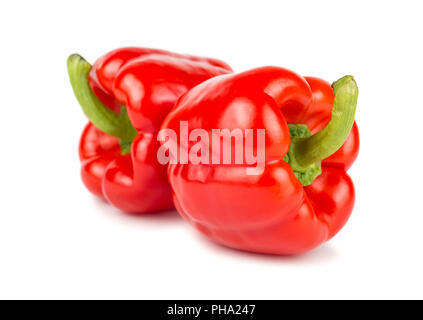 Coppia di red i pimenti o peperoni dolci Foto Stock