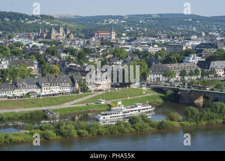 Panorama della città di Treviri, Renania-Palatinato, Germania Foto Stock