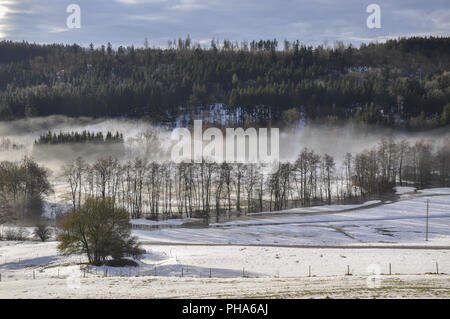 Paesaggio Di Inverno in Valle di Rot nei dintorni di Schwaebisch Hall Foto Stock
