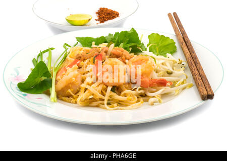 Stile Thailandese mescolare il riso fritto tagliatelle Foto Stock