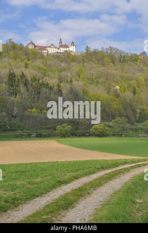 Castello Langenburg nella valle Jagst, Germania Foto Stock