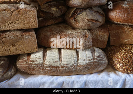 Diversi tipi di pane Foto Stock