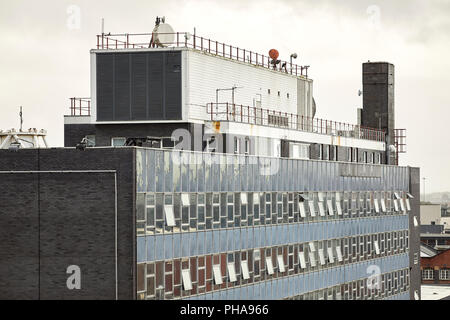 Ex sede della televisione di Granada e successivamente ITV Granada tra il 1956 e il 2013 la casa di Granada dall architetto Ralph Tubbs Foto Stock