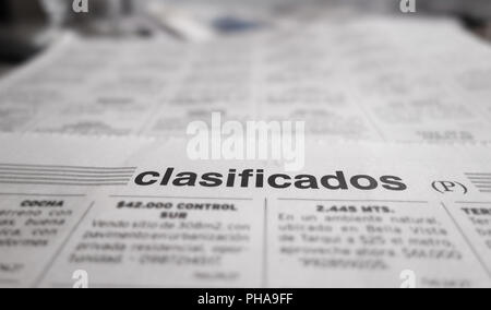 Giornale sezione classificati Foto Stock