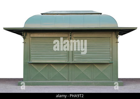 Chiuso in stile vintage vending kiosk in colore verde Foto Stock