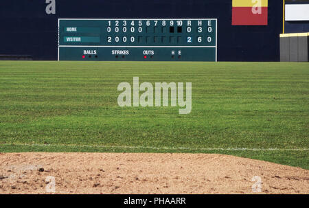 Retrò baseball scoreboard Foto Stock
