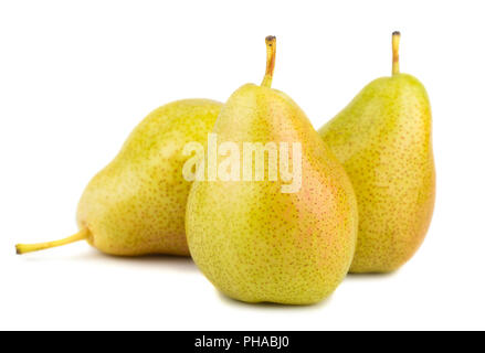 Tre mature pere giallo Foto Stock