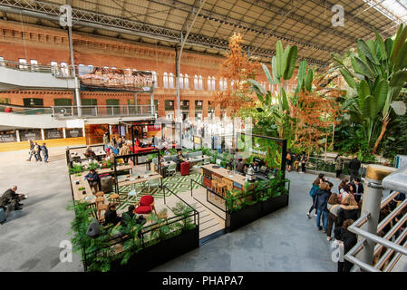 La stazione ferroviaria di Atocha (Estacion de Atocha di Madrid). Madrid, Spagna Foto Stock