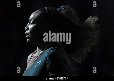 Flushing NY, STATI UNITI D'AMERICA. 31 Agosto, 2018. ***Nessuna NY QUOTIDIANI*** Serena Williams Vs Venus Williams sull'Arthur Ashe Stadium dell'USTA Billie Jean King National Tennis Center durante il 2018 US Open su 31 Agosto 2018 nel lavaggio delle regine. Credito: Mpi04/media/punzone Alamy Live News Foto Stock