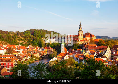 Castello di Cesky Krumlov risalente al 1240, Cesky Krumlov, Sito Patrimonio Mondiale dell'UNESCO, Boemia del Sud, Repubblica Ceca, Europa Foto Stock