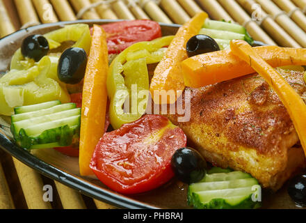 Marocchino Tagine di pesce Foto Stock