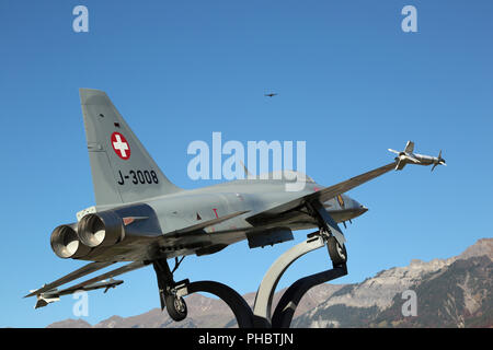 Northrop F-5E Tiger all'aeroporto mititary Meiringen, Svizzera Foto Stock