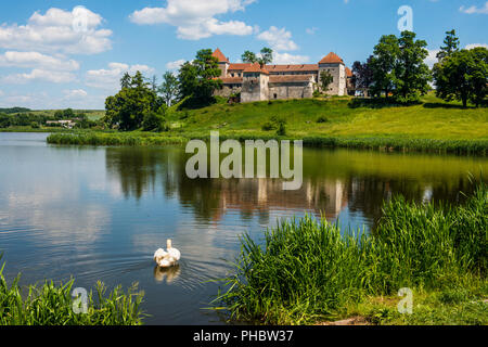 Il castello di Svirzh, Oblast di Lviv, Ucraina, Europa Foto Stock