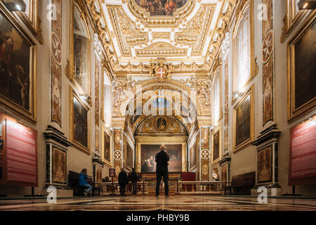 Interno della Basilica di San Giovanni Concattedrale, La Valletta, Malta, Europa Foto Stock