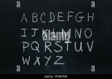 Alfabeto lettere scritte in Chalk Foto Stock