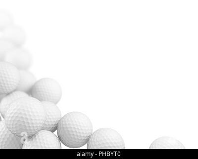 Gruppo di palline da golf, 3D'illustrazione. Foto Stock