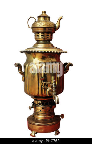 Samovar, tradizionale vecchio bollitore russo Foto Stock