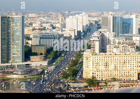 Vista dal tetto del albergo Ukraina. Mosca. Foto Stock