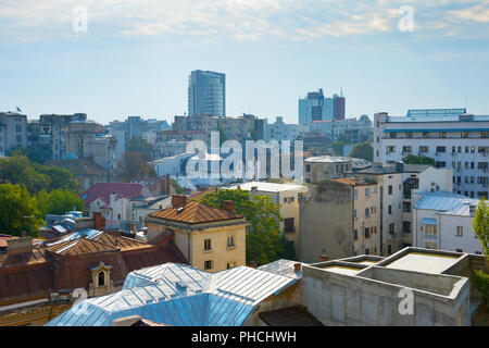 Tipica architettura di Bucarest, Romania Foto Stock