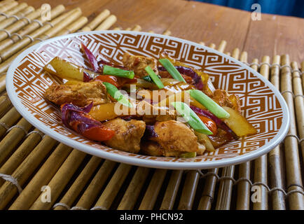 Pollo e Verdure Cinesi Stir-Fry Foto Stock