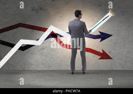 Imprenditore grafici di disegno nel concetto di previsione Foto Stock