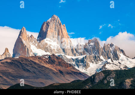 Fitz Roy montagna, El Chalten, Patagonia, Argentina Foto Stock