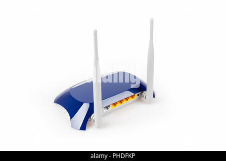 Router isolato su bianco Foto Stock