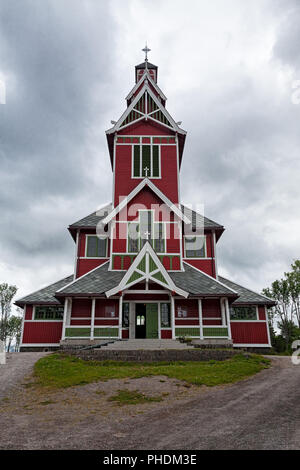 Buksnes chiesa nella città Gravdal, Norvegia Foto Stock