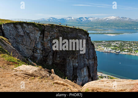 Vista sulle montagne in Tromso, Norvegia Foto Stock