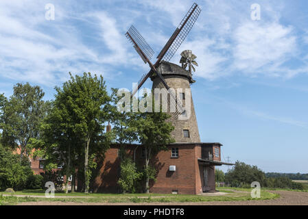 Il mulino a vento, Petershagen, Est Westphalia-Lippe, Germania, Europa Foto Stock