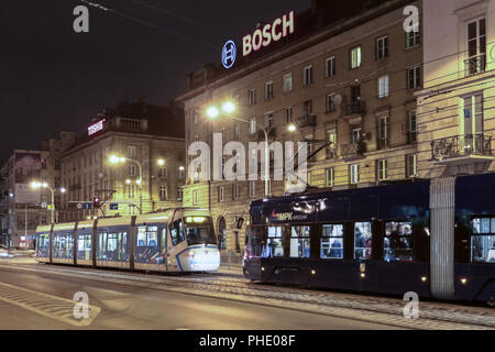 I mezzi di trasporto pubblico a Wroclaw Foto Stock