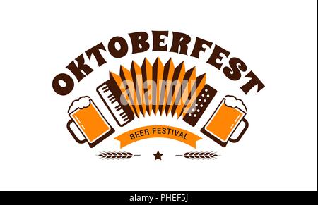 Oktoberfest flyer, banner. Festa della Birra logo, concept design Illustrazione Vettoriale