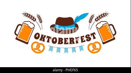 Oktoberfest flyer, banner. Festa della Birra logo, concept design Illustrazione Vettoriale