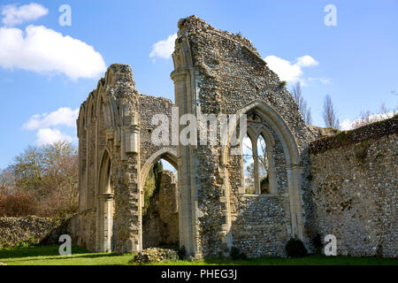 Le rovine del Creake Abbey, North Creake vicino a Fakenham, Norfolk, Regno Unito Foto Stock