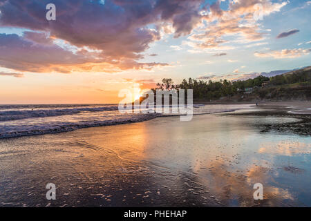 Una tipica vista in El Zonte in El Salvador Foto Stock