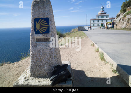 Mojon e stivali in Finisterre Foto Stock