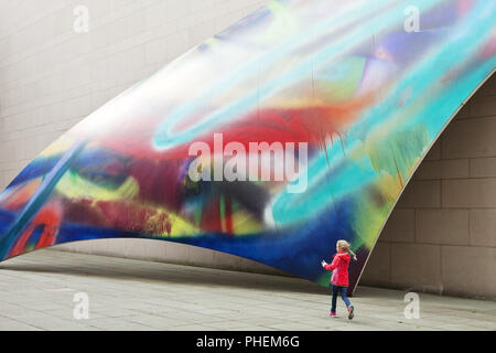 Illustrazione in sette giorni di tempo, artista Katharina Grosse, Museum Mile, Bonn, Germania, Europa Foto Stock