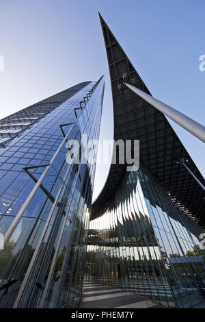 Post Tower, sede centrale della società di logistica Deutsche Post DHL, Bonn, Germania, Europa Foto Stock