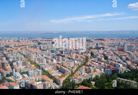 La vista panoramica del centro di Lisbona. Portogallo Foto Stock