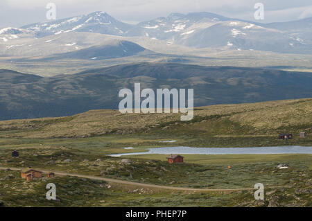 Montagne e lago in Norvegia Foto Stock