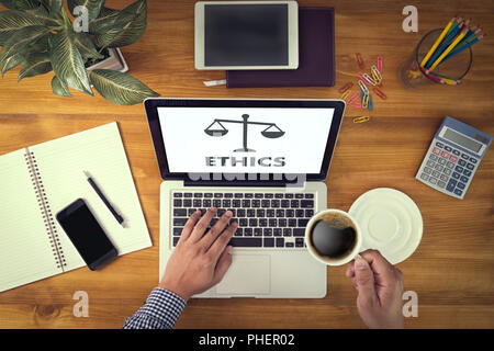 Il lavoro in team e il team etica giustizia ordine di legge Legal Foto Stock