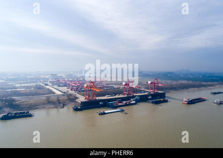 Inland terminal di container su jiujiang Foto Stock