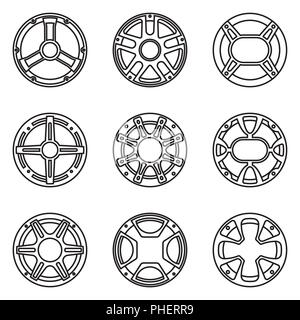 Cassa in acciaio grill. Linea sottile vettore Illustrazione Vettoriale
